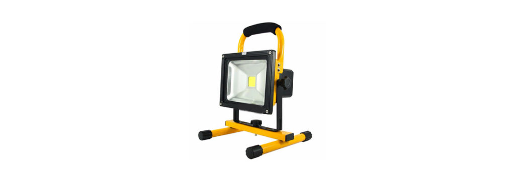 Projecteur LED portable de chantier rechargeable jaune